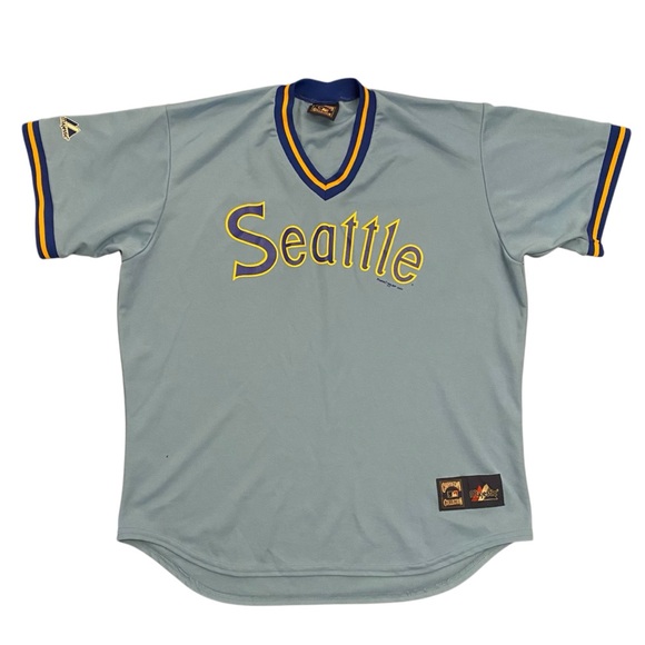Majestic Other - Majestic Seattle Mariners Cooperstown Collection Retro Jersey XL Baby Blue Y2K